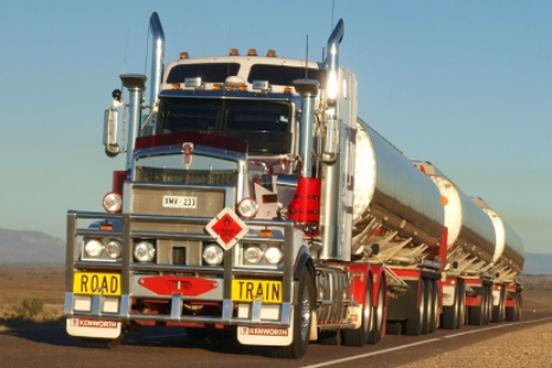 Example of a road train sign