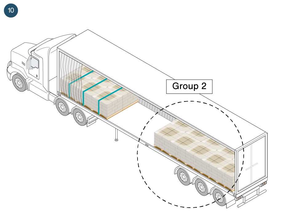 Load Restraint Guide Case Study 9 - Unblocked load with rated curtains.