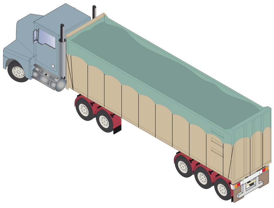 Cover using tarpaulins or custom load covers.