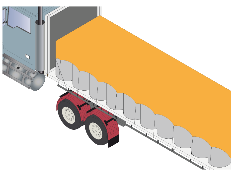 Tarpaulin without load restraint.